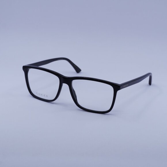 Gucci GG0407O 005 Eyeglasses Black 57mm Square Frame - Picture 1 of 9